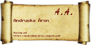 Andruska Áron névjegykártya