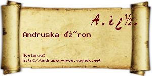 Andruska Áron névjegykártya