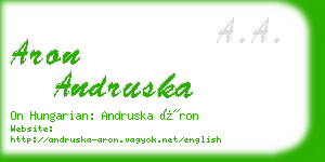 aron andruska business card